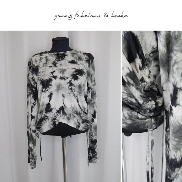 Young Fabulous and Broke Tie Dye Cropped Crewneck Top Sz M - Picture 1 of 7